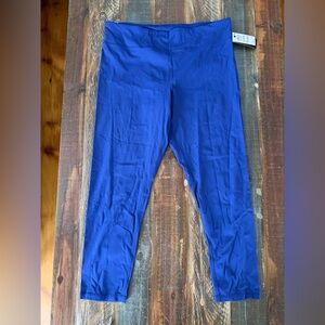 NWT Ideology Women's XL High Rise Tartan Blue Ankle Leggings